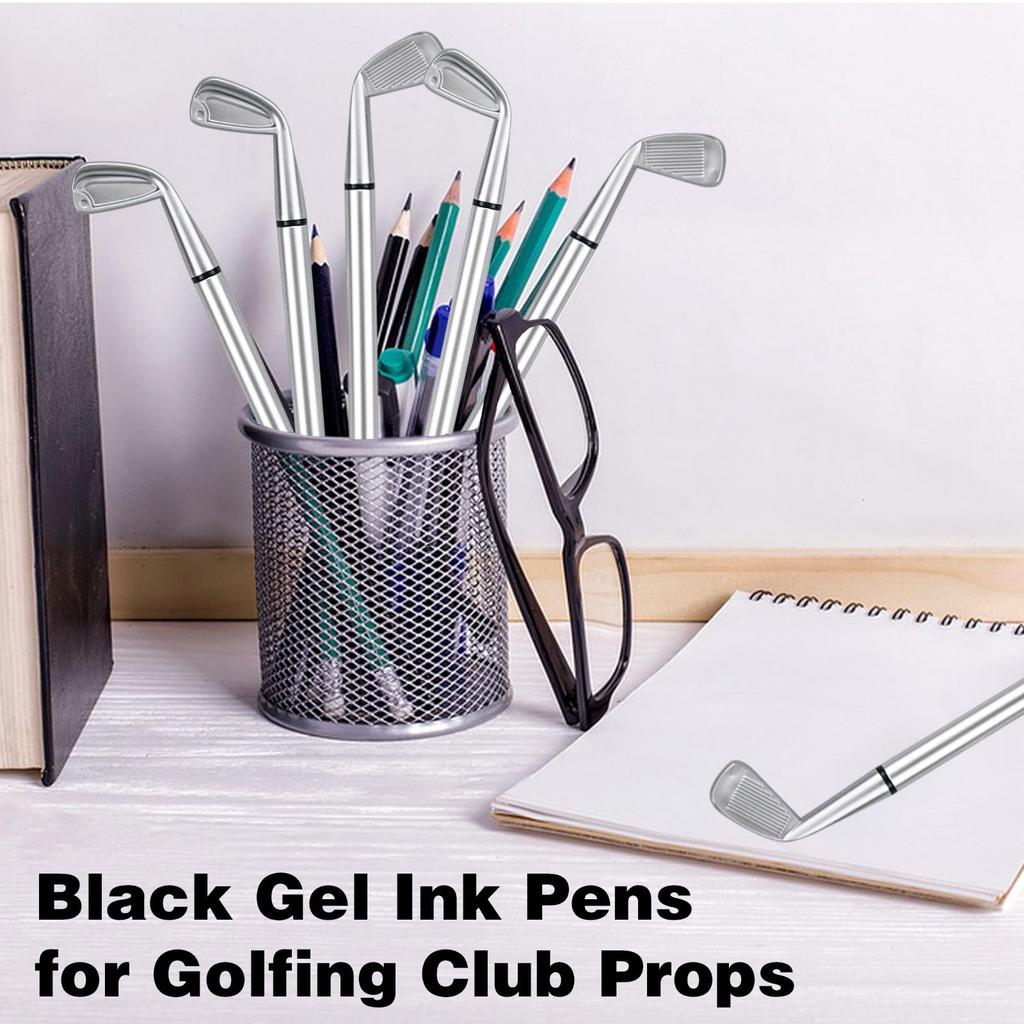 15 Pack Golf Ballpoint Pens with Black Gel Ink 6.2 Inch Novelty Golf Club Pattern Design for Students Colleagues Office Writing Supplies Creative