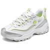 Skechers DLites Удобные Универсальные Повседневные Модные Ретро Дышащие Низкие Папины Кроссовки Женские Кеды Белый Серебристый 150246-WSLM