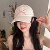 Хлопковая вышитая шляпа с бантом в корейском стиле для женщин, модная бейсболка с бантом для девочек