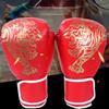 Boxing Gloves Professional Tiger Breathable PU Leather Flame Gloves Sanda Box Muay Thai Gloves Muay Thai Boxing Gloves