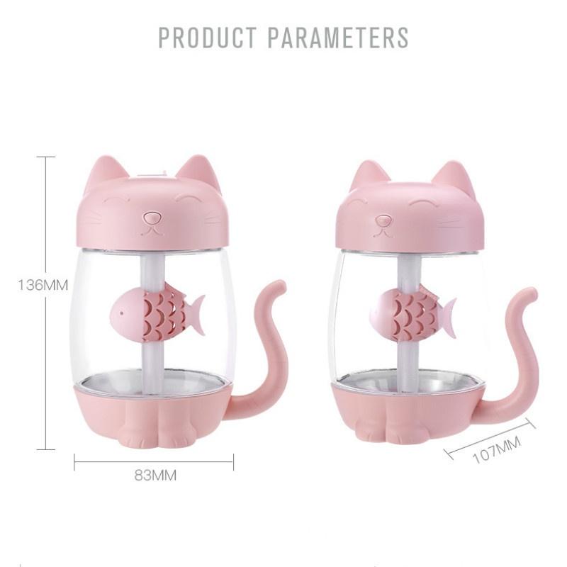 Симпатичный офисный домашний автомобиль с использованием Kitty Usb Night Light Вентилятор 3 в 1 увлажнителе