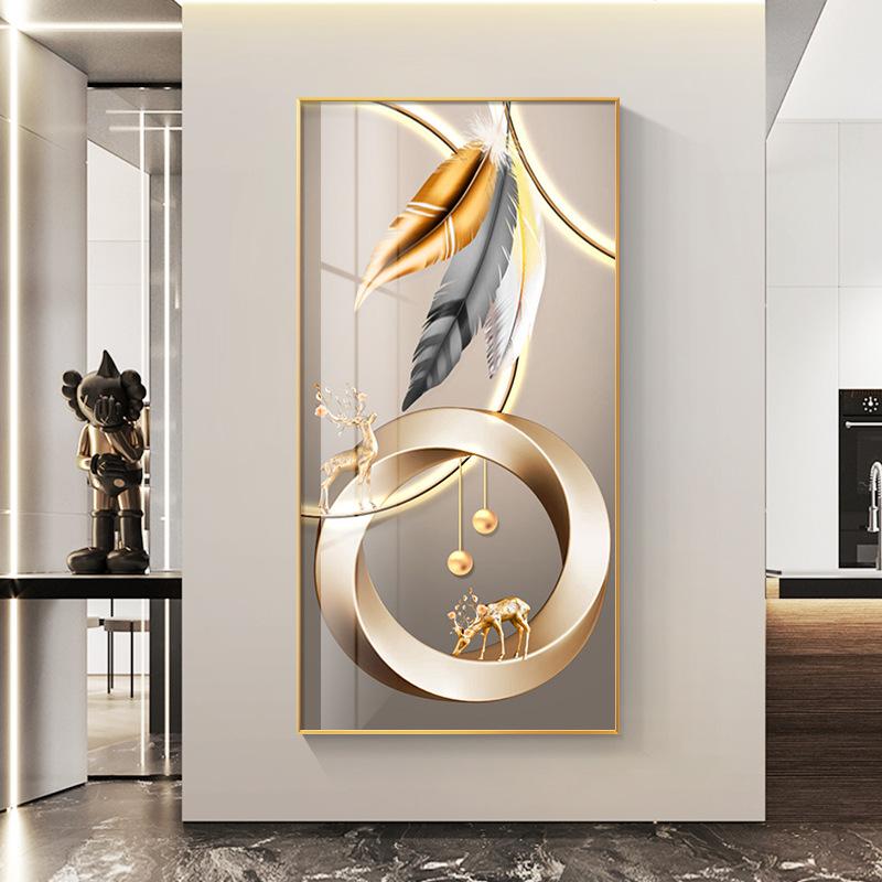 Золотисто-белые перья, постеры, настенное искусство, декор комнаты, роскошная абстрактная золотая лента для крыльца, коридора, холст, картина, украшение для дома