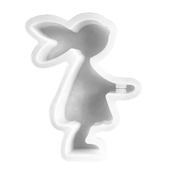 Силиконовая форма для пасхального кролика для самостоятельного изготовления свечей, литье из смолы, легко снимаемая форма для полимерной глины, гибкая форма для свечей в виде кролика