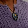 Retro Oval Glass Alloy Pendant Necklace, A European And American Accessory Pendant.