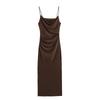Kaslead New Women Clothes Western Style Pleat Decoration Sleeveless Midi Dress 1165016 300