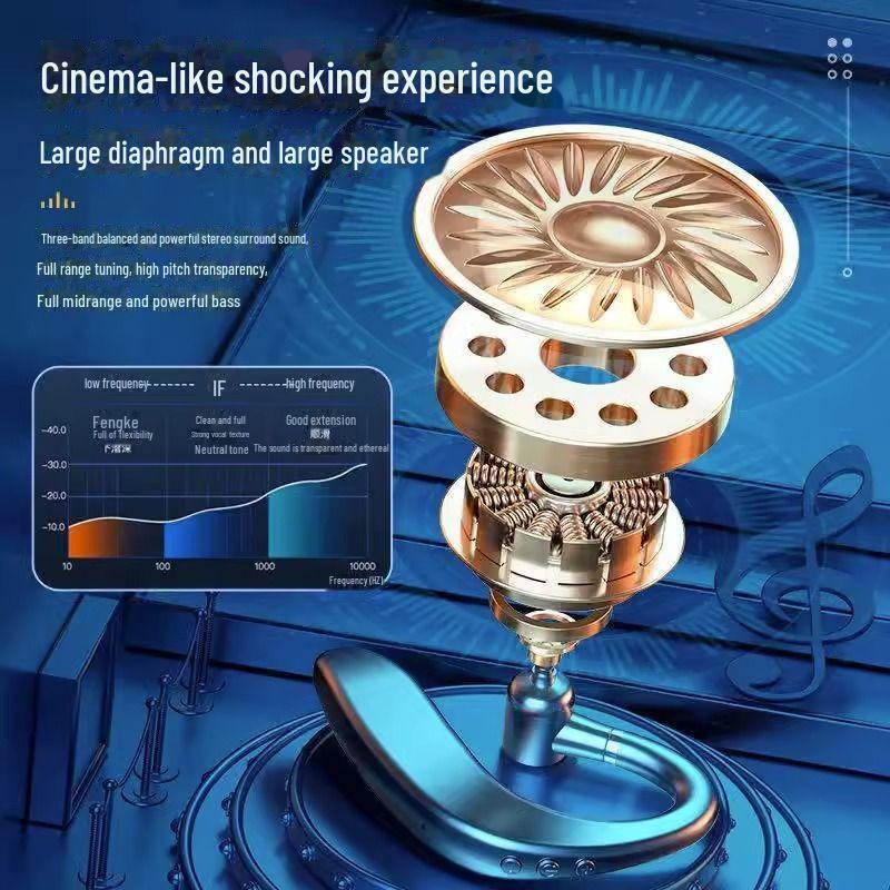 Wireless Bluetooth Ear-Hook Headset: Single-Ear Sports, Long Battery Life, Perfect for Driving and Fitness