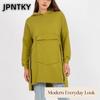 Женское модное повседневное платье-худи JPNTKY, однотонное, с принтом, Осень-Зима, с длинным рукавом