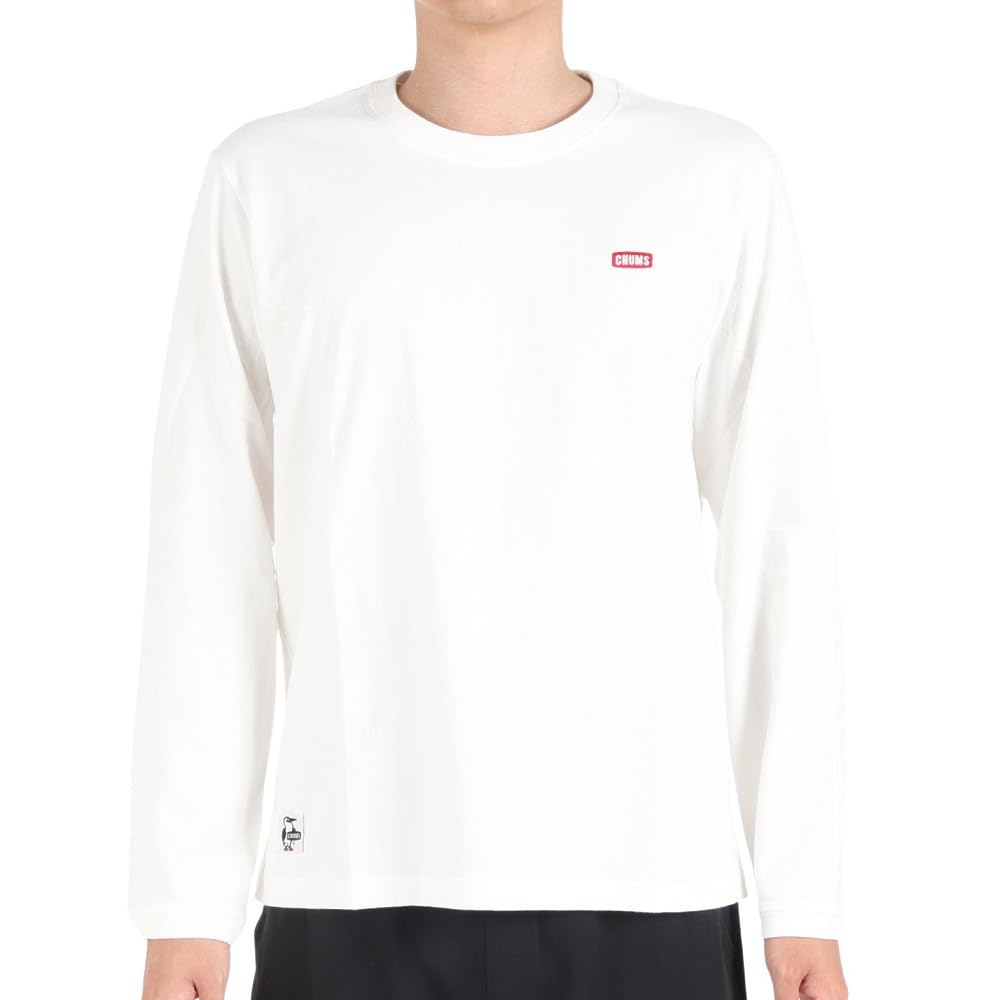 CHUMS Футболка с логотипом Booby, белая, с начесом, XL, футболка с длинным рукавом, мужская