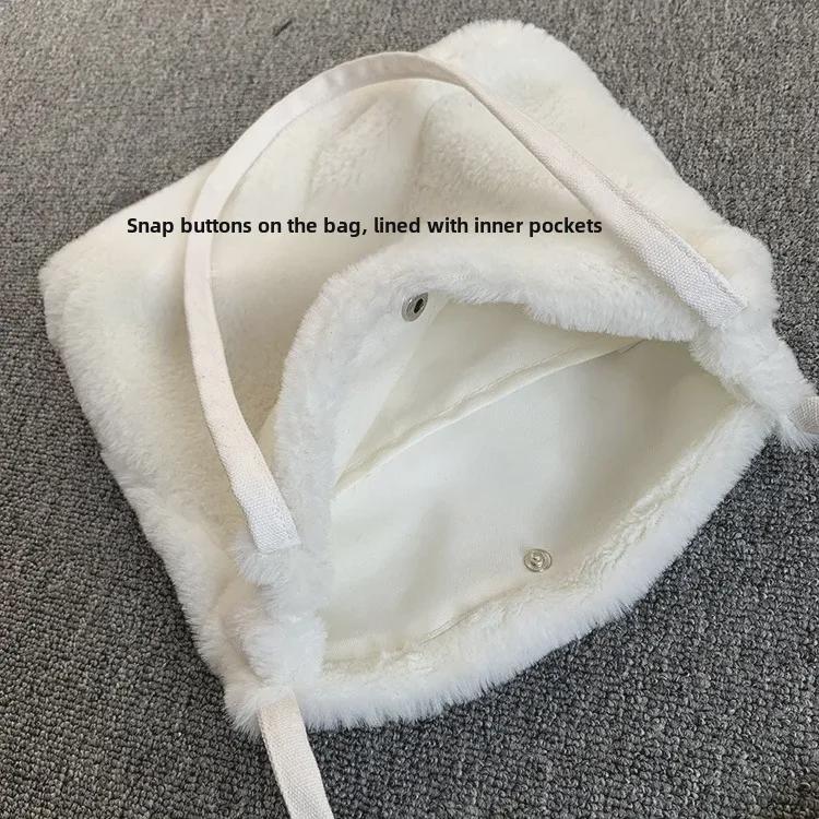 Милая плюшевая сумка 2021 года — осенне-зимняя сумка через плечо в японском и корейском стиле для женщин и девочек
