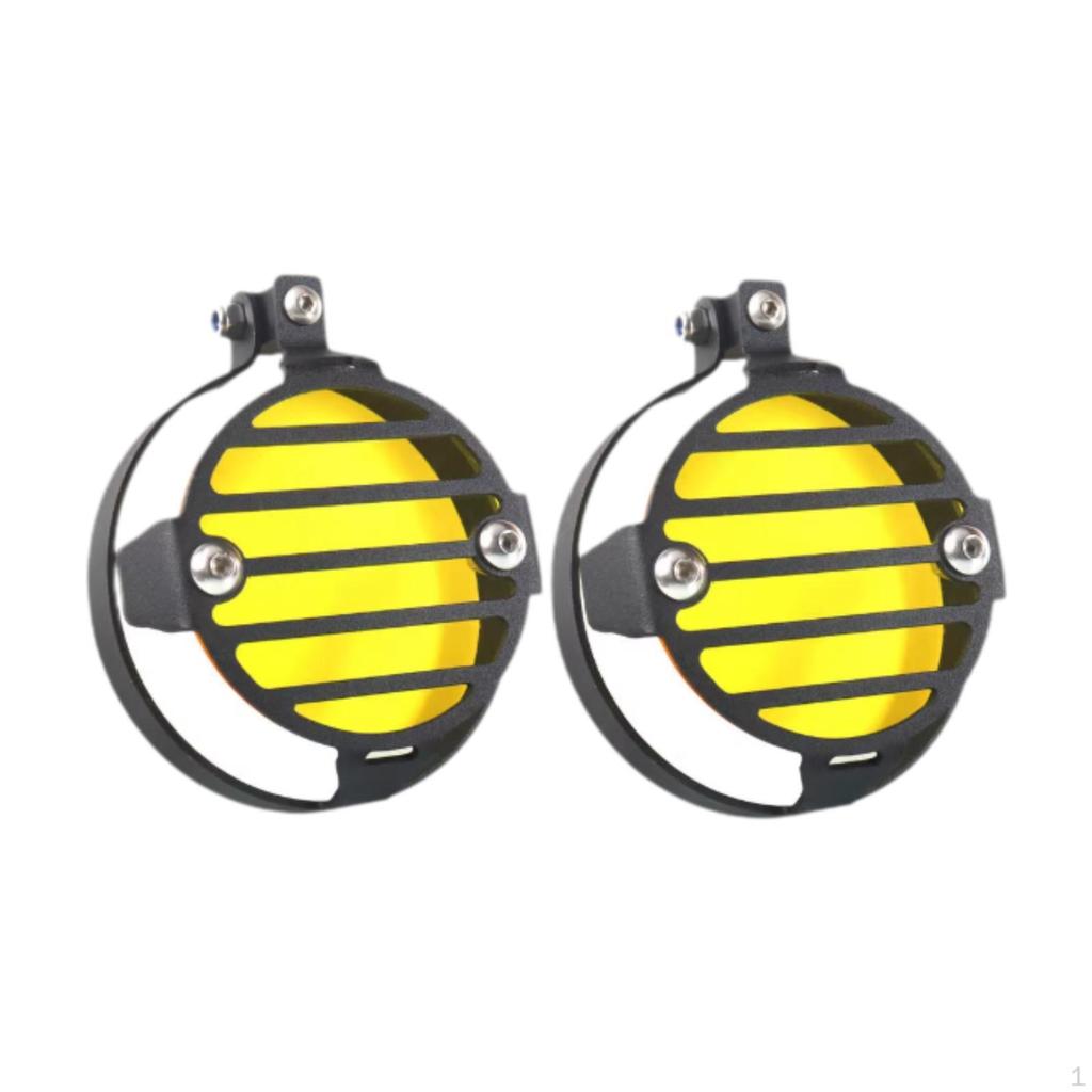 2 Pieces Fog Light Protector Cover Aluminum Alloy Motorcycle Lamp Guard Foglight Shield