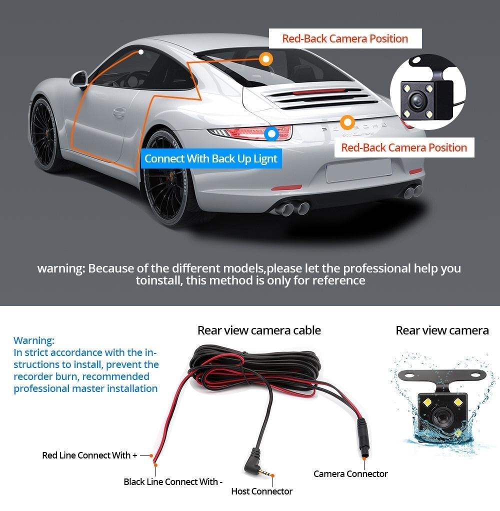Автомобильный видеорегистратор 4,3 / 7,0 дюймов, сенсорный видеорегистратор, зеркальная камера, FHD 1080P, двойной объектив с камерой заднего вида, авторегистратор, видеорегистратор