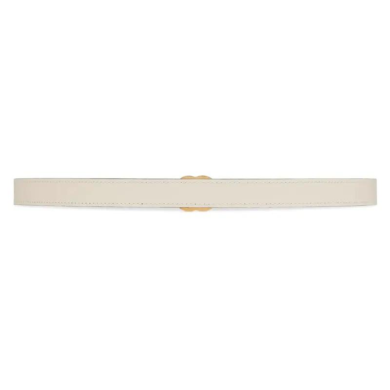 Gucci Gucci GG Marmont пряжка с логотипом Double G двусторонняя узкая версия кожаный ремень женский черный/белый ширина 2 см 659418-0YATC-1089