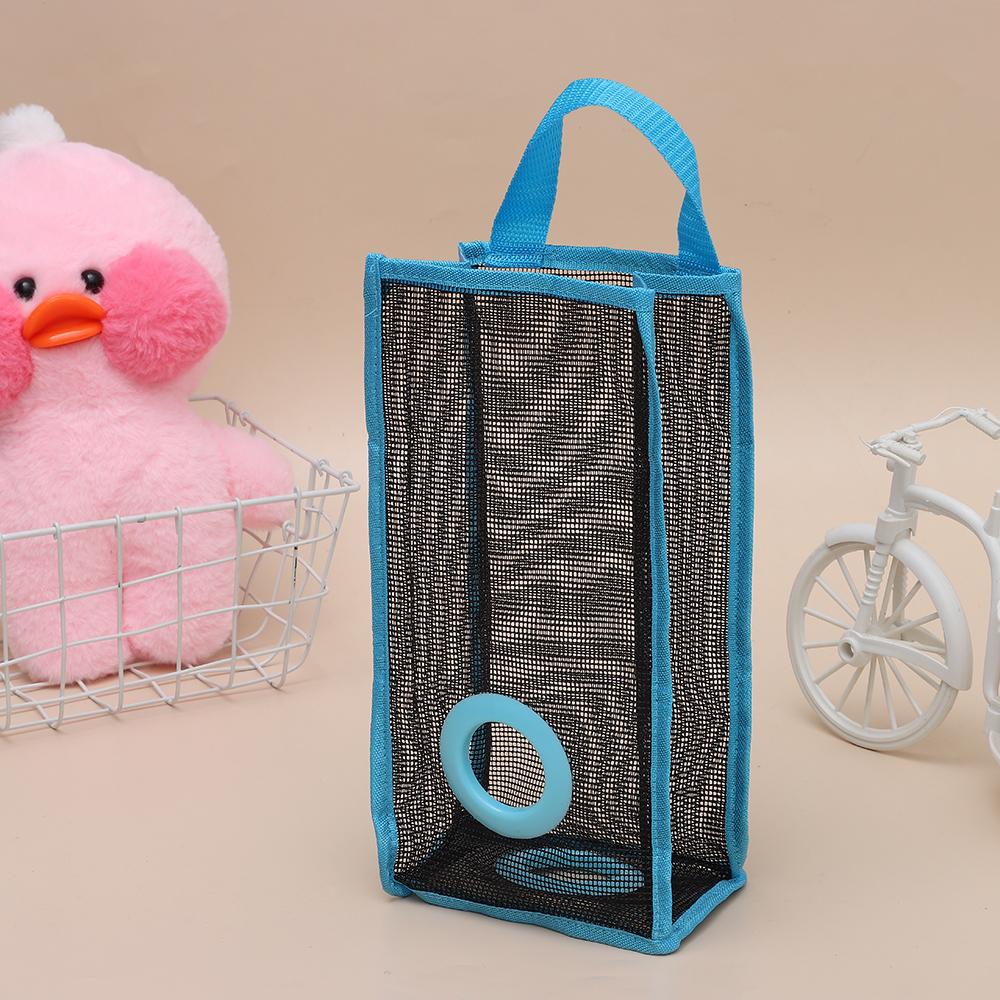 Kitchen Practical Foldable Organizer Garbage Bag Storage Hanging Holder Breathable Mesh Plastic