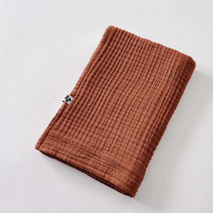 Serviette de toilette 50 x 90 cm Gaze de coton unie Gaïa - Gaïa Terracotta