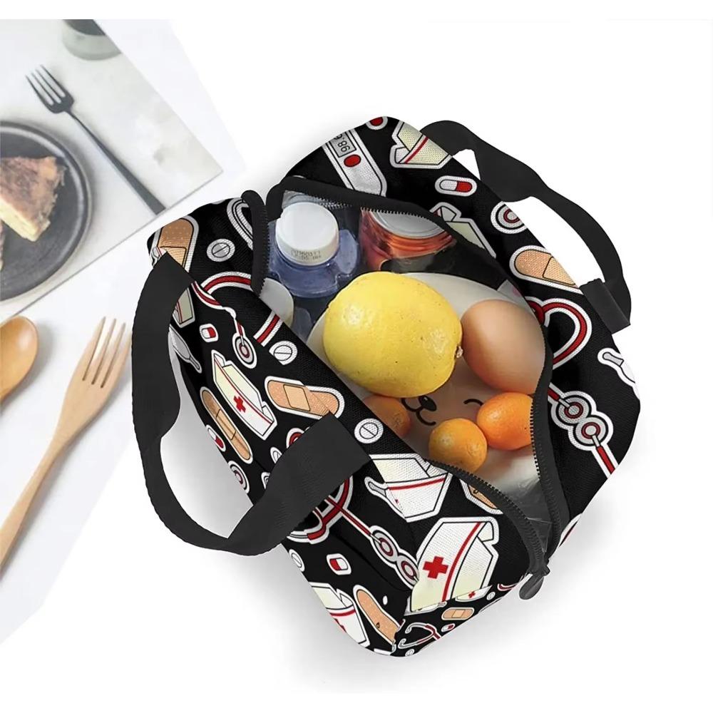 Сумка для ланча в стиле медсестры для женщин, изолированная сумка-тоут, многоразовый ланч-бокс-холодильник для работы, пикника, путешествий