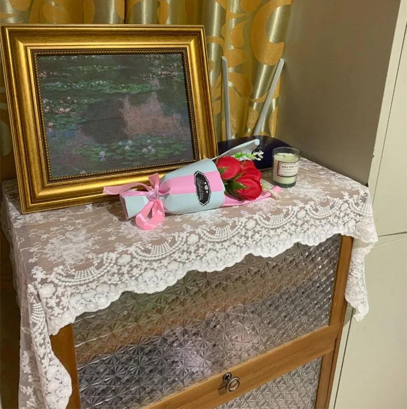 Винтажная кружевная скатерть французская романтическая белая скатерть для домашнего ресторана, праздничного обеденного стола, украшения для свадебной вечеринки