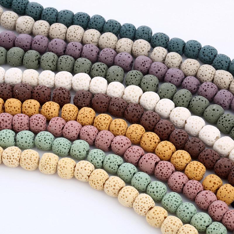 Аксессуары для диффузора из натурального лавового камня - Вулканические бусины 12/14/16/18 мм для изготовления украшений своими руками