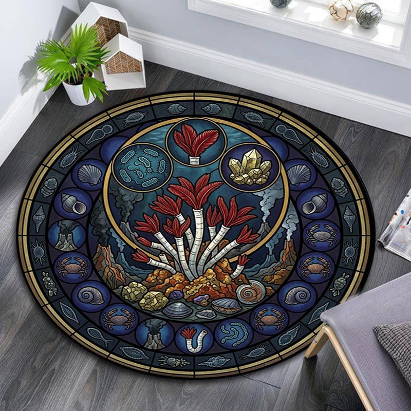 Penguin Arctic Wildlife Scene Round Area Rug Under Office Chairs Bedroom Living Room Home Decor