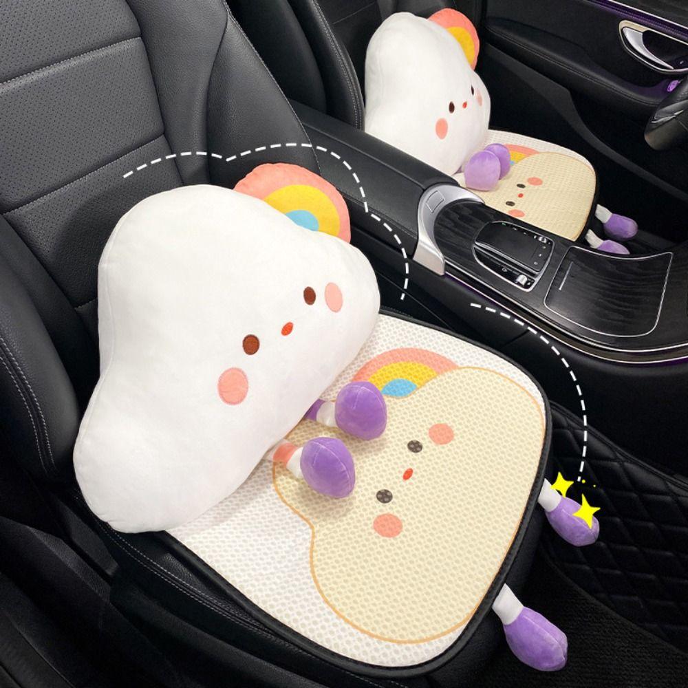 Soft Clouds Plush Neck Pillow Plush Clouds Waist Support  Car Accessories