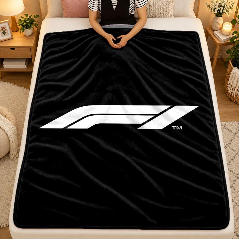 Flannel BlanketF1 Warm Soft Throw Blanket for Indoor Sofa Bed Living Room Use