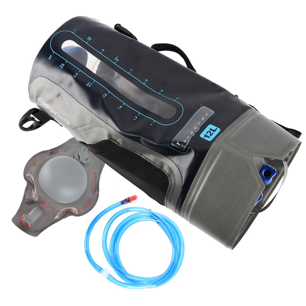 Уличный походный кемпинговый 12-литровый мешок для душа с ножным насосом и душевой лейкой