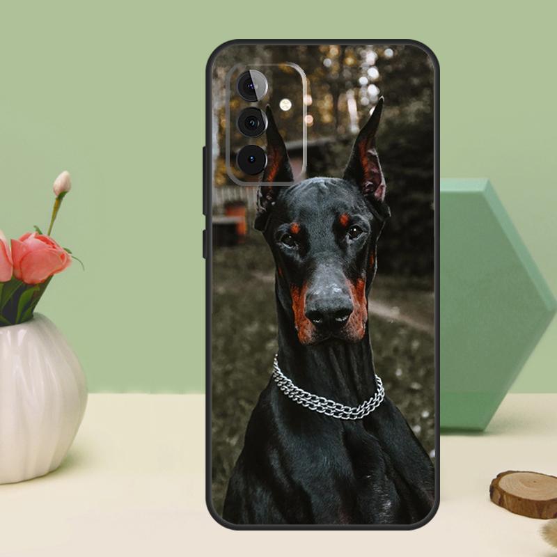Чехол для Samsung Galaxy A26 A54 A34 A14 A52 A32 A12 A13 A33 A53 A15 A16 A36 A56 A06 A35 A55 с изображением собаки доберман