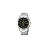 Мужские кварцевые часы-хронограф Seiko Selection SBTQ043 Черно-золотой циферблат Нержавеющая сталь Водонепроницаемость 10 АТМ