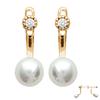 Les Trésors De Lily [M9964] - Ivory 'Perla' Gold-plated Lobe Contour Earrings (8 Mm)