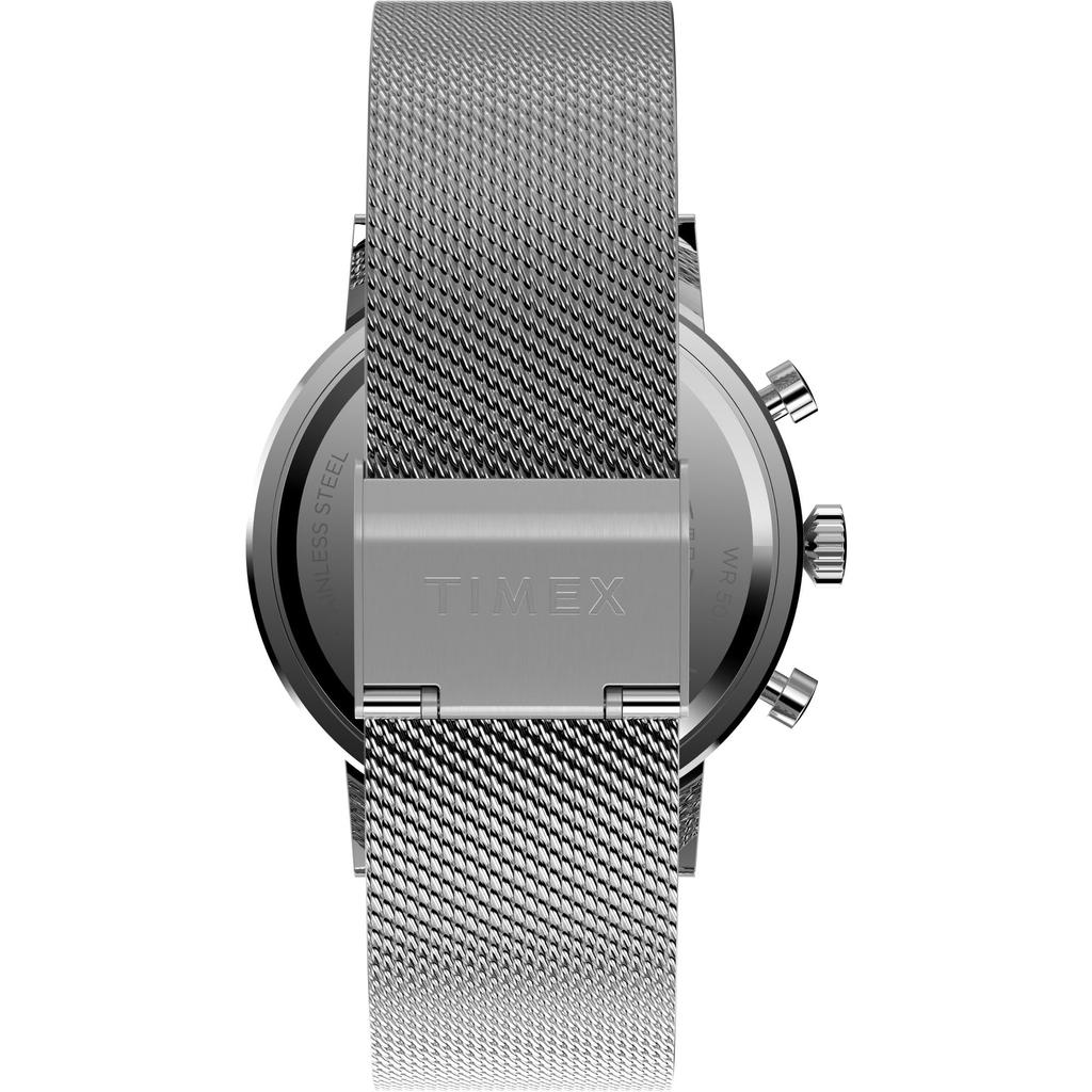 Часы Midtown Chrono Midtown Chrono с зеленым циферблатом из нержавеющей стали и минеральным стеклом, кварцевые часы марки TW2W43400, серебристые [TIMEX] мужские [Товар]