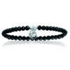 [I8055] - Silver Bracelet 'Flora' Black Crystal - 13 Mm