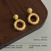 Gold woven geometric earrings earrings light luxury retro fashion exquisite daily versatile high-end personality unique earrings