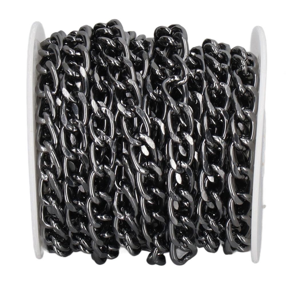Black Plated Aluminum Chain Twisted Chain Chain Roll Jewelry Tools Chain Spool Jewelry Making