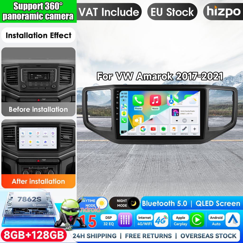 Hizpo 9 inch Android 15 Video Player for Volkswagen VW Amarok 1 2016 - 2020 Multimedia Head Unit Car GPS Auto Radio Navigation