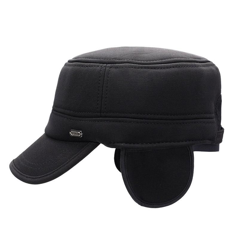 Теплая бархатная шапка для мужчин среднего возраста, осенне-зимняя плоская шапка, утепленная, толстая, для улицы