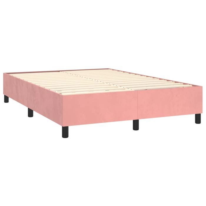 Maison Exclusive - Sommier à lattes de lit avec matelas Rose 140x200 cm Velours