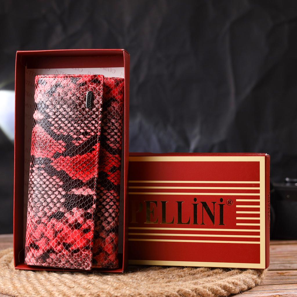 Bright Women's Wallet Made of Genuine Textured Leather with Snake Embossing CANPELLINI Wallet 21627 Multicolored