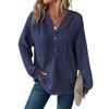 Waffle Knit Hoodie Long Sleeve Pullover Loose Fit Casual Daily Wear