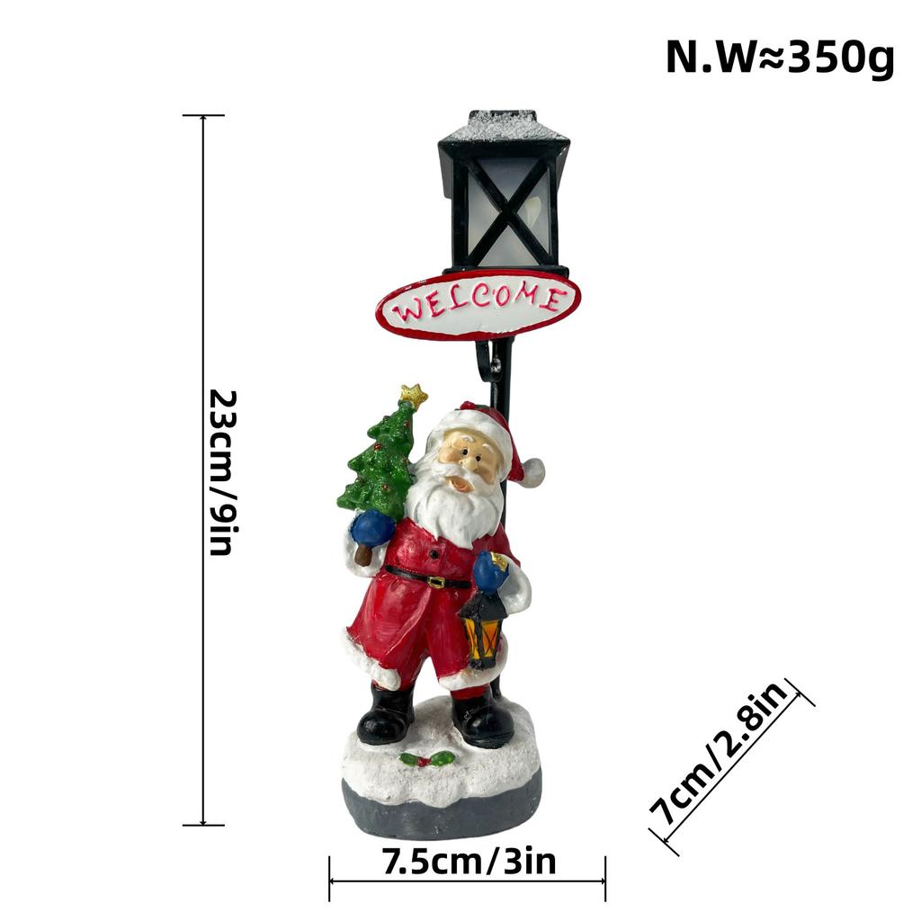 Новые украшения Санта-Клауса, светящиеся снеговики, поделки из смолы, настольные украшения для создания рождественской атмосферы