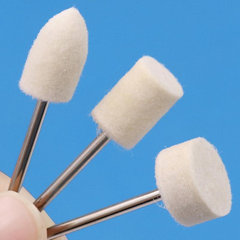 12 Pcs Wool Polishing Head 2.35Mm Shank For Ladies Nails Felt Bobs Engraver Abrasive Tools Grinding Rotary Drill Bit