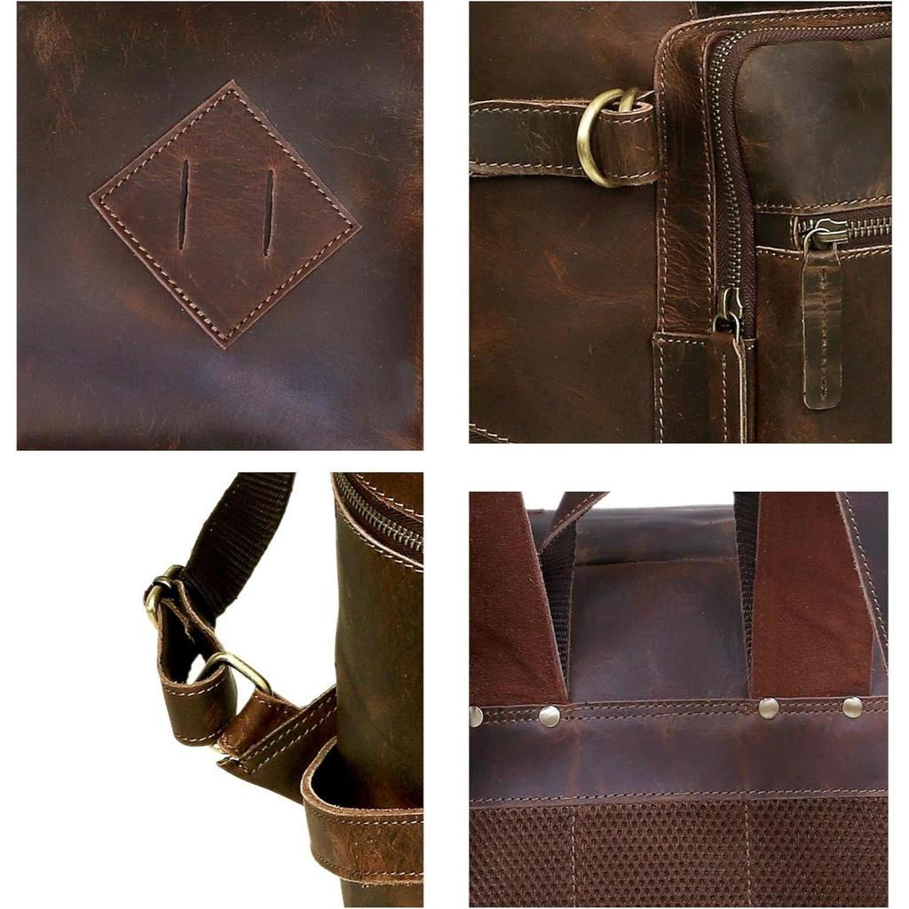 Leather Backpack For Women Men Genuine Leather Laptop Backpack Vintage Large Capacity Business Retro Daypack