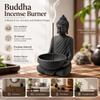 Meditating Monk Statue Incense Burner with Ash-Catching Tabletop Incense Stand  Meditation Room