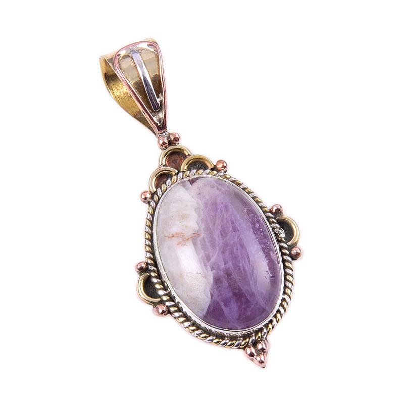 Подвеска из натурального камня Тиффани из стерлингового серебра 925 пробы в двухцветном исполнении 1,50 дюйма i5l61