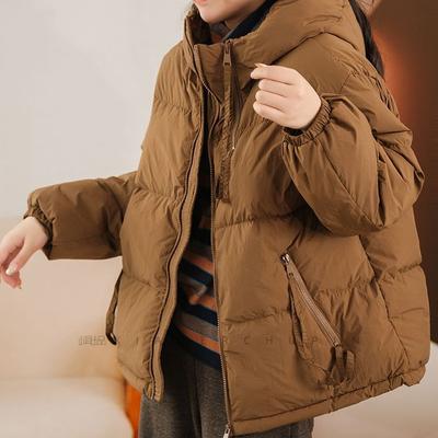 Свободная и повседневная женская хлопковая куртка, короткая и модная, в корейском стиле с капюшоном