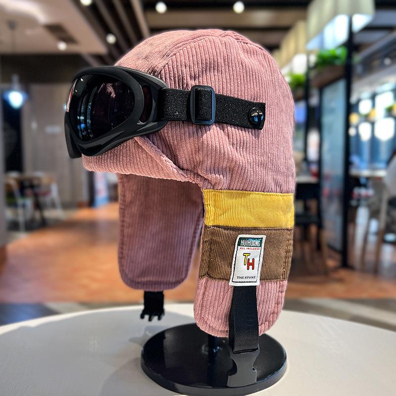 Ins Checkerboard Checkboard Lei Feng Cap Женская зимняя холодная теплая хлопковая шапка Мужская плюшевая шапка из овечьей шерсти Защита ушей