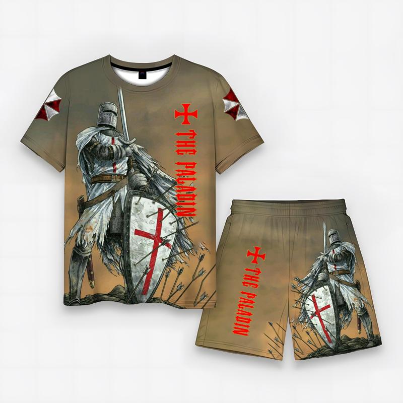 Модный быстросохнущий мужской комплект с короткими рукавами и 3D принтом, свободный топ с короткими рукавами и принтом, удобная универсальная футболка