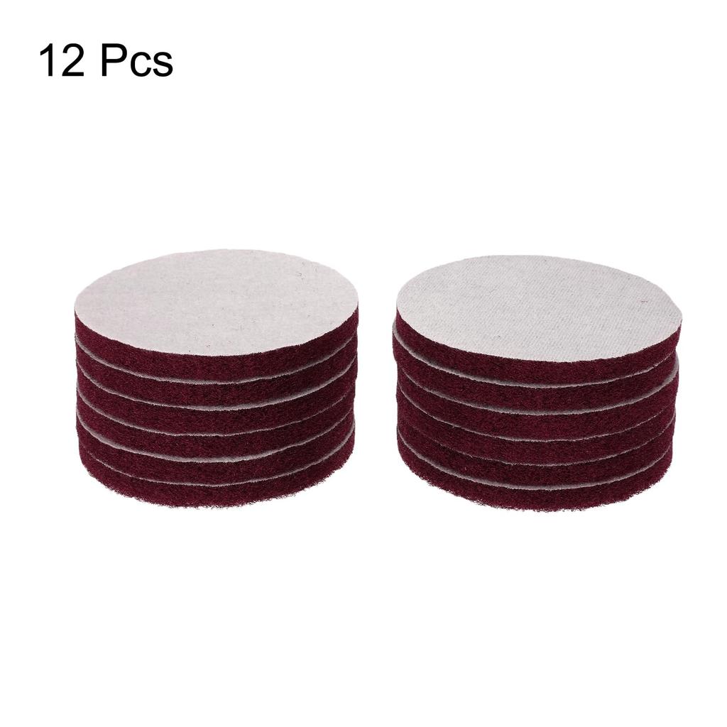 Uxcell 12pcs Scrubber Scrubbing Pads 400 Grit Drill Power Brush Hook and Loop Surface Conditioning Discs Drill Scuffing Discs Scrub Pads for Home