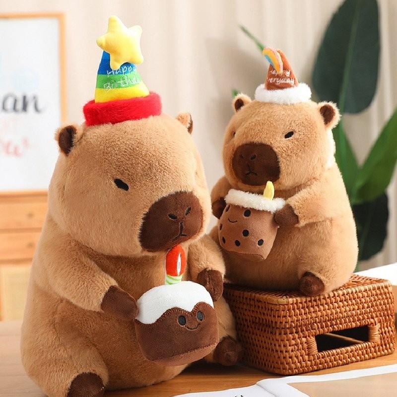 Adorable Capybara Plush Toy With Cartoon Flower Design For Cozy Home Decor