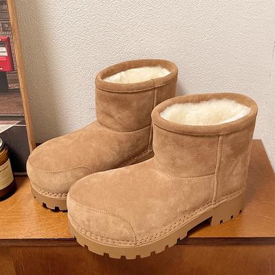 Ботильоны женские на плоской подошве с мехом, модные дизайнерские зимние теплые ботинки челси 2025 года, повседневные короткие плюшевые ботинки