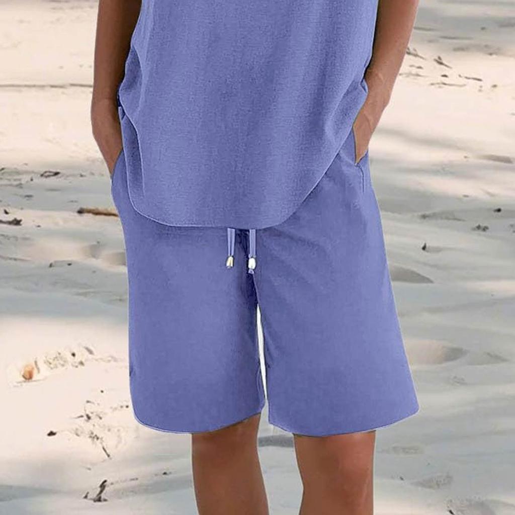 Женские повседневные летние эластичные пляжные шорты однотонные повседневные шорты