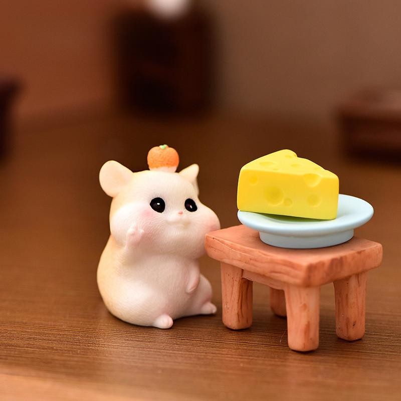 Resin Hamster Micro Landscape Miniature Figurines Model Craft Ornaments Desk